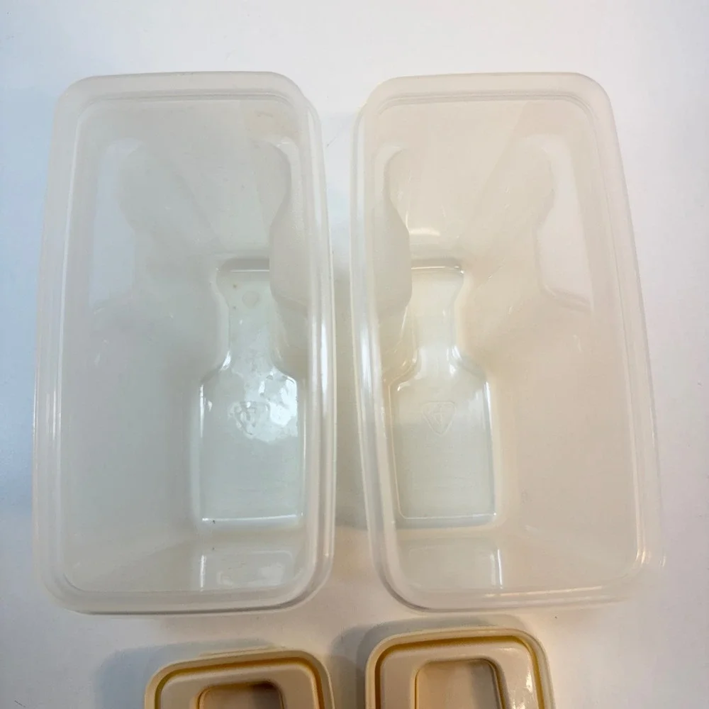 Rubbermaid Cereal Keeper Set Of 2 Almond Clear Vintage 4 Cup Flip‎ Top Lid
